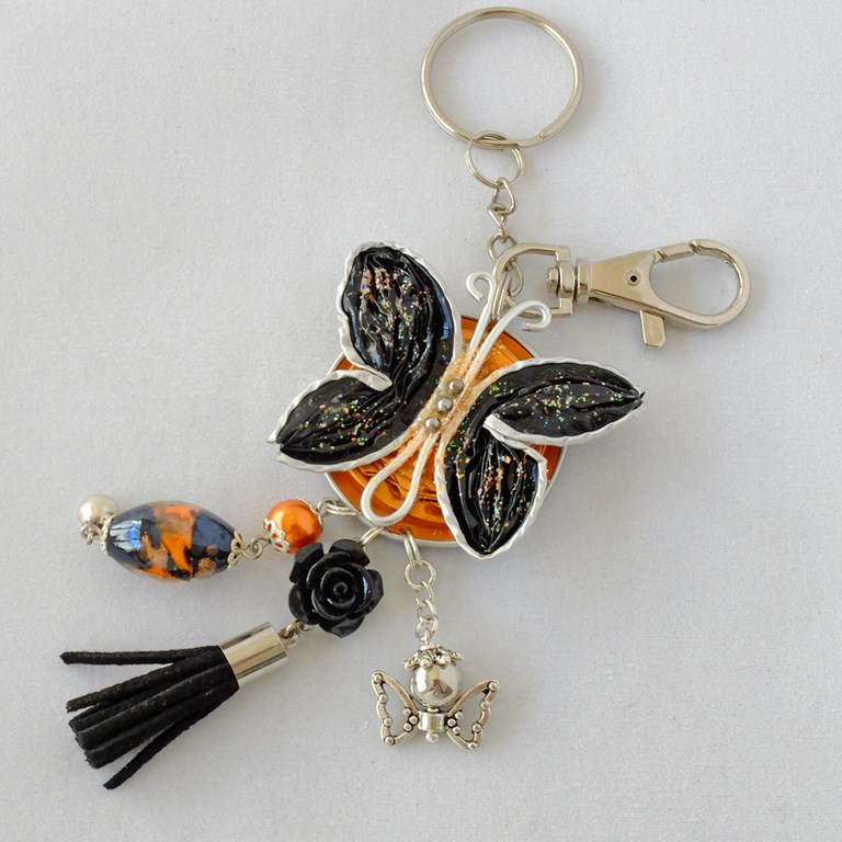 Porte clés ou bijou de sac papillon
