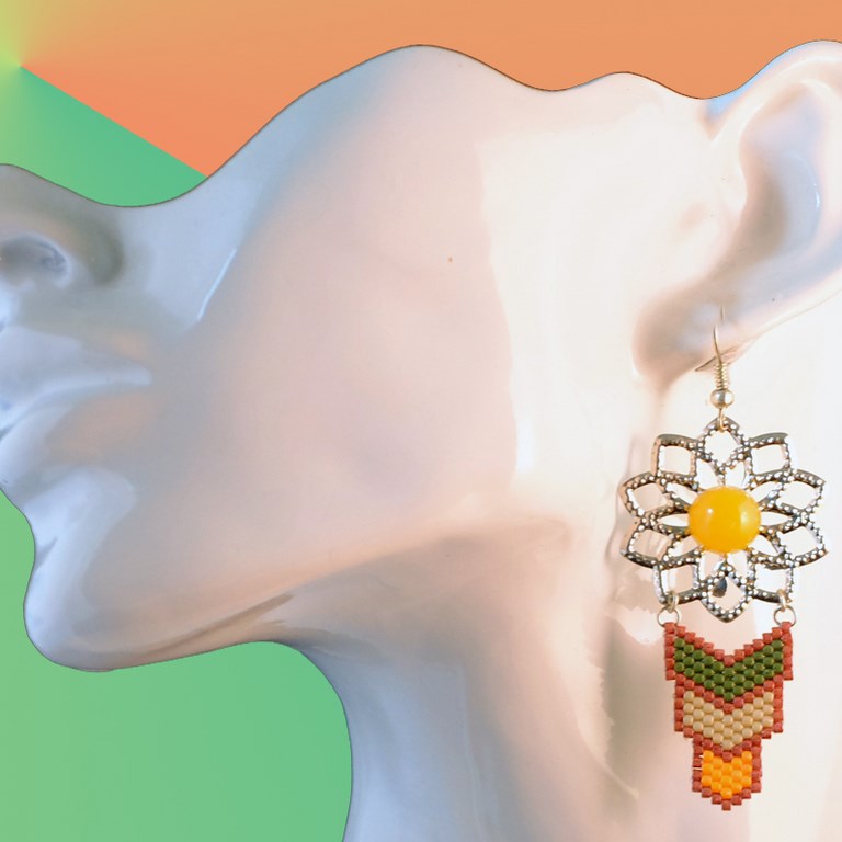 Boucles d'oreilles rosace