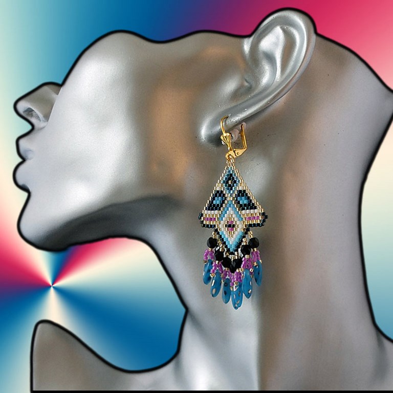 boucles d'oreilles triangle ethnique