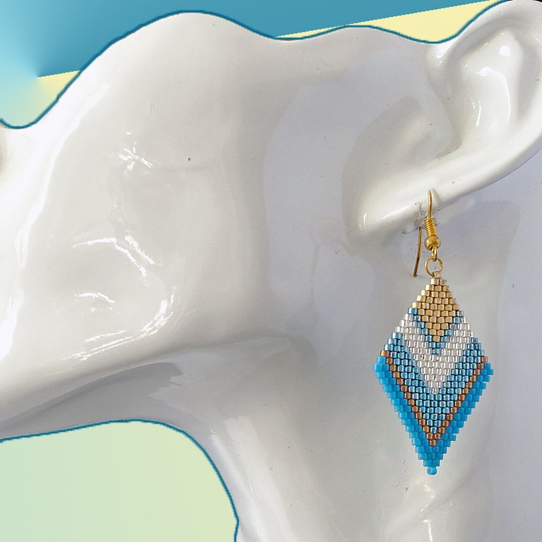 boucles d'oreilles losange