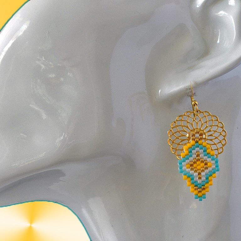 Boucles d'oreilles rosace