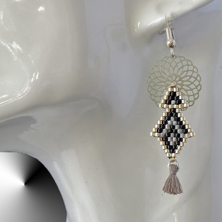 Boucles d'oreilles rosace
