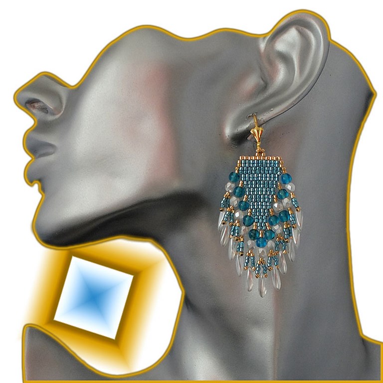 boucles d'oreilles perles triangle 